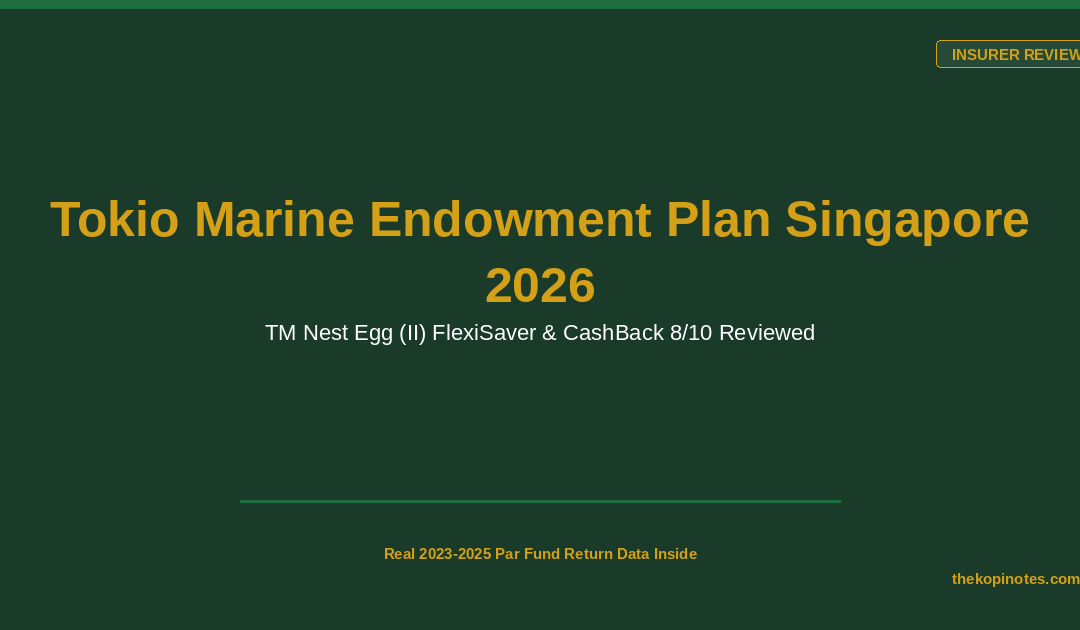 Tokio Marine Endowment Plan Singapore 2026: TM Nest Egg (II) FlexiSaver & CashBack 8/10 Reviewed — The Kopi Notes