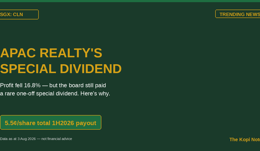 APAC Realty's Special Dividend: What It Means for Singapore Dividend Investors — The Kopi Notes
