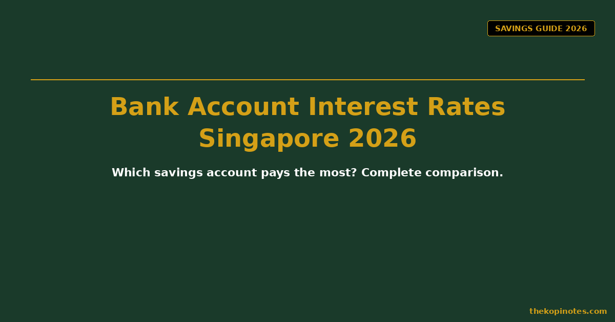Bank Account Interest Rates Singapore 2026: Which Account Pays the Most?