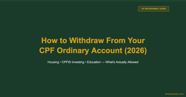 How to Withdraw Money From Your CPF Ordinary Account (2026 Guide)