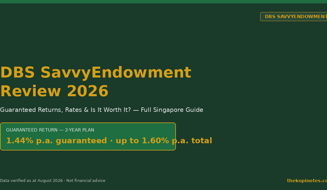 DBS SavvyEndowment Singapore 2026: Guaranteed Returns, Rates & Complete Review — The Kopi Notes