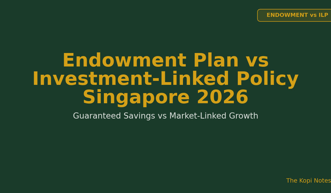 Endowment Plan vs Investment-Linked Policy (ILP) Singapore 2026 — The Kopi Notes