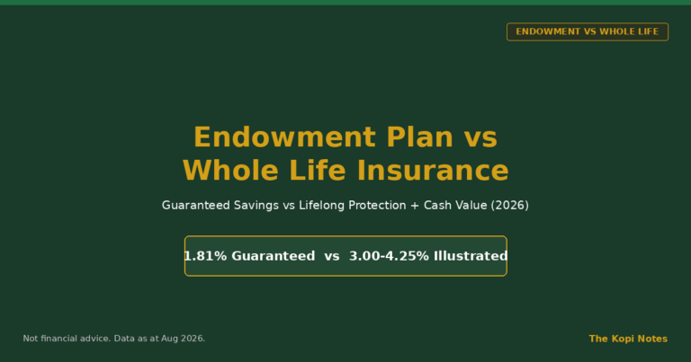 Endowment Plan vs Whole Life Insurance Singapore 2026: Guaranteed Savings vs Lifelong Protection