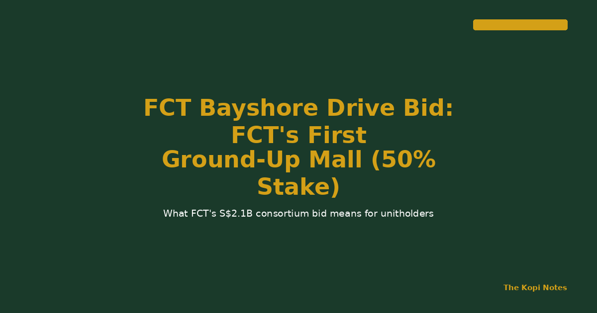 FCT Bayshore Drive Bid: FCT's First Ground-Up Mall Development (50% Stake) — The Kopi Notes