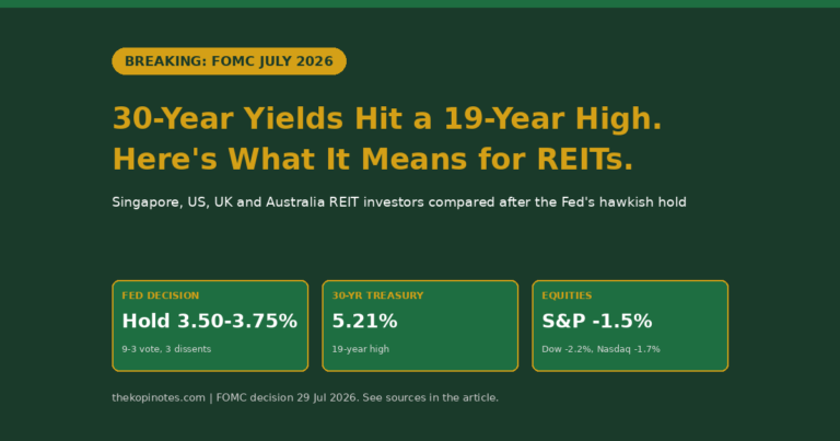 Fed’s Hawkish Hold Sends 30-Year Treasury Yields to a 19-Year High β What It Means for REIT Investors in Singapore, the US, UK and Australia