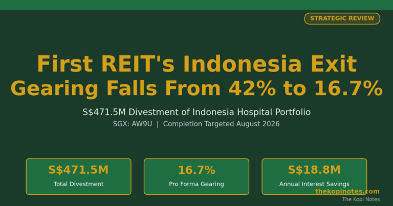 First REIT’s Indonesia Exit: The S$471.5M Divestment That Cuts Gearing From 42% to 16.7% (SGX: AW9U)
