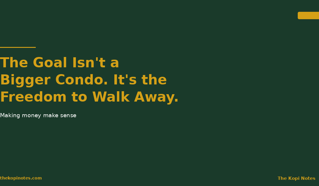 The Goal Isn’t a Bigger Condo. It’s the Freedom to Walk Away.