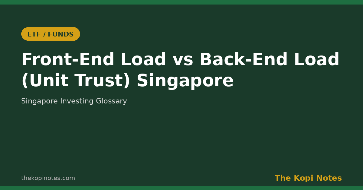 Front-End Load vs Back-End Load (Unit Trust) Singapore - The Kopi Notes glossary featured image