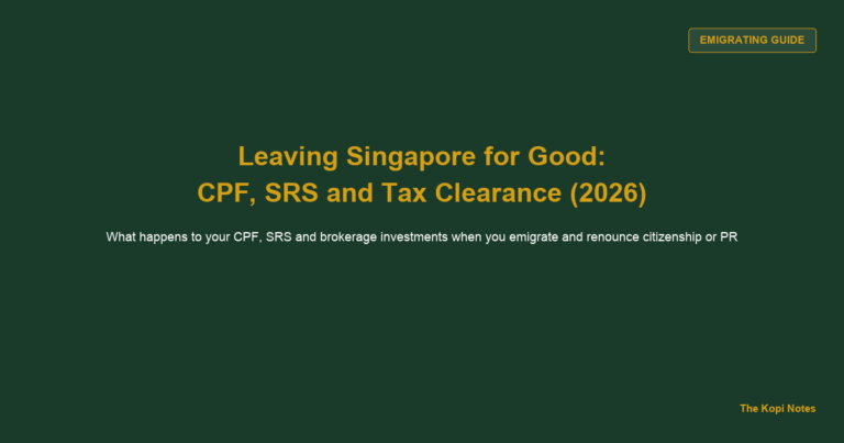 How to Invest in Singapore When You’re Leaving for Good: CPF, SRS and Tax Clearance If You Emigrate (2026)