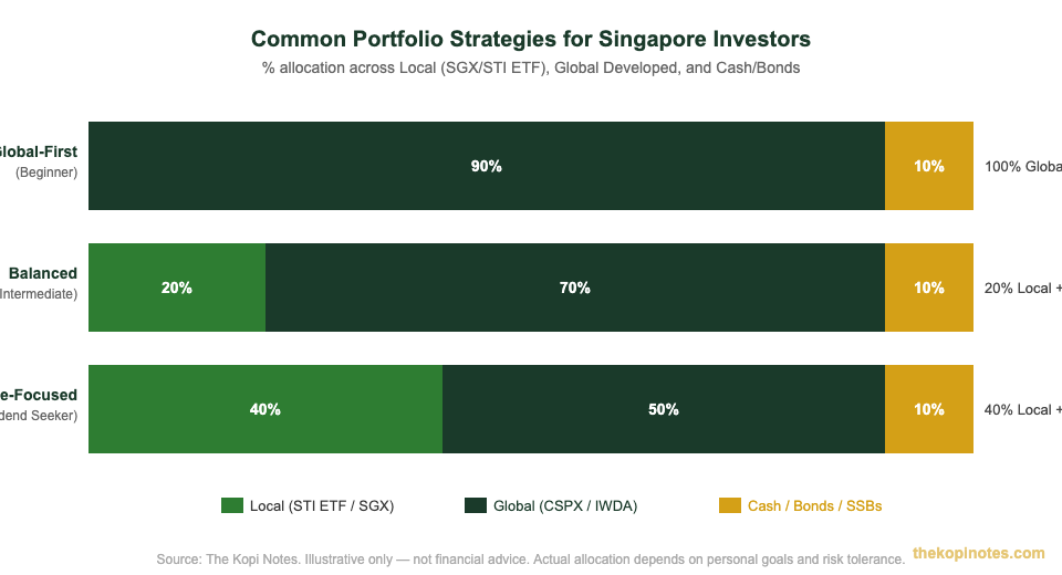Portfolio allocation strategies for Singapore investors — local vs global ETF split