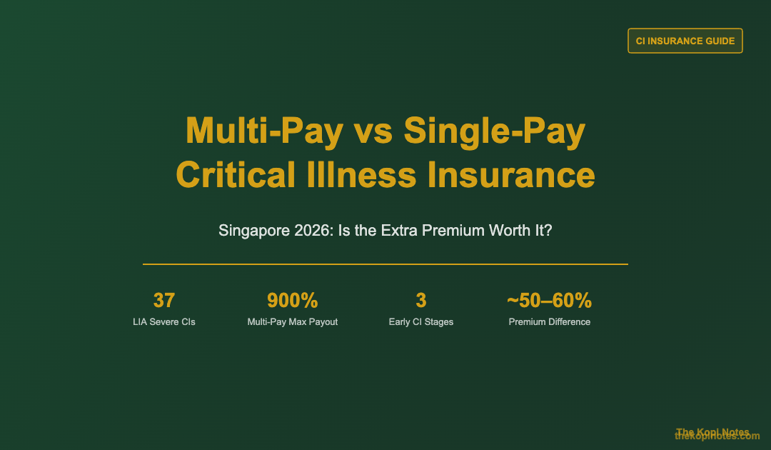 Multi-Pay vs Single-Pay Critical Illness Insurance Singapore 2026 — The Kopi Notes