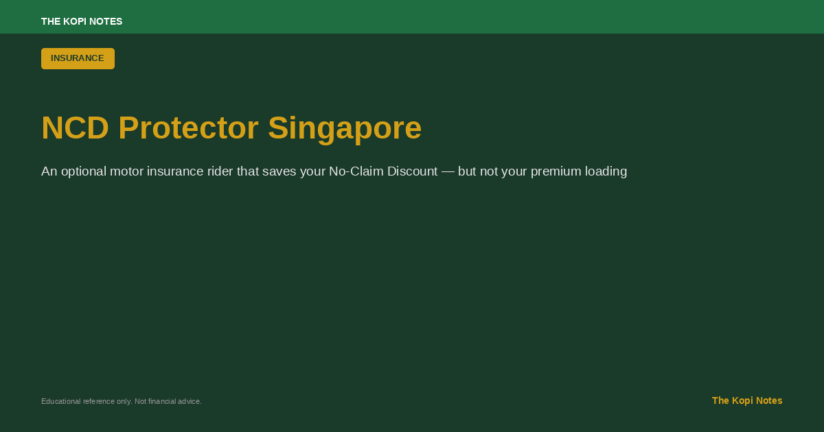 NCD Protector Singapore: How to Keep Your No-Claim Discount After One Claim (2026)