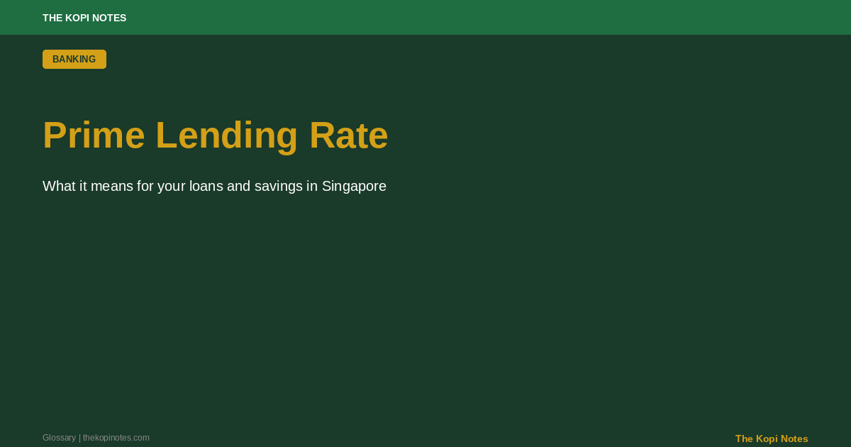 Prime Lending Rate Singapore