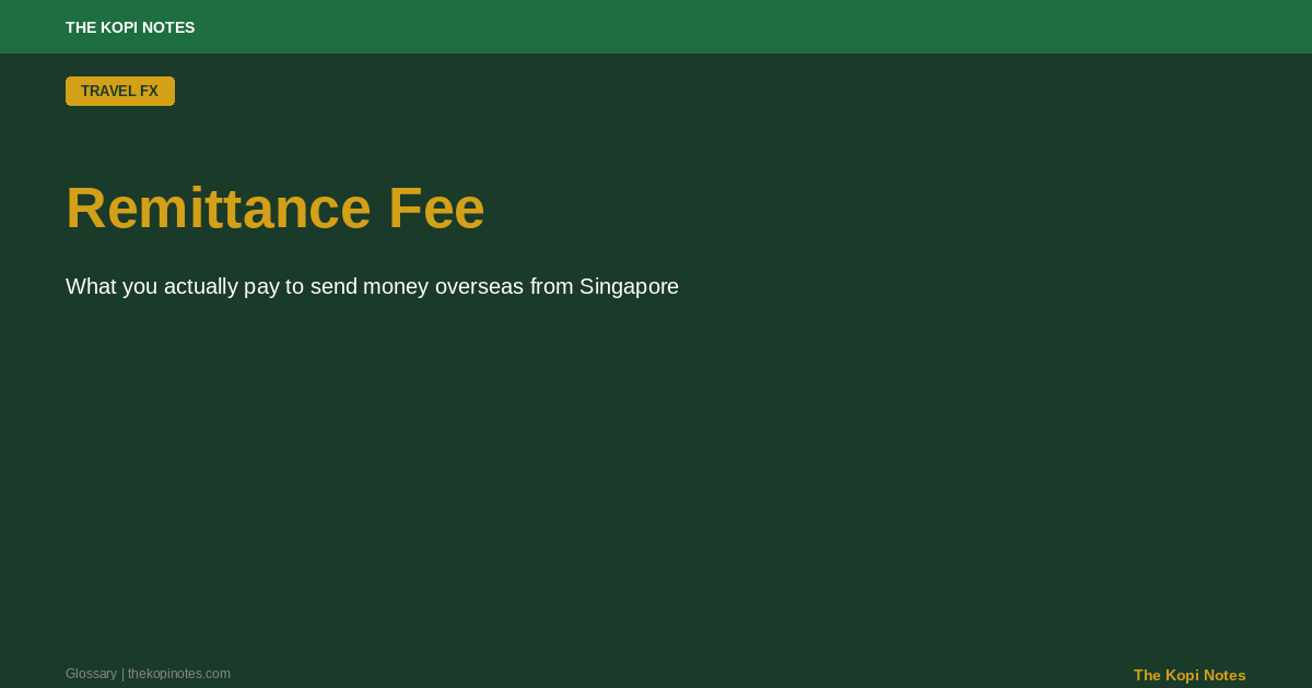 Remittance Fee Singapore