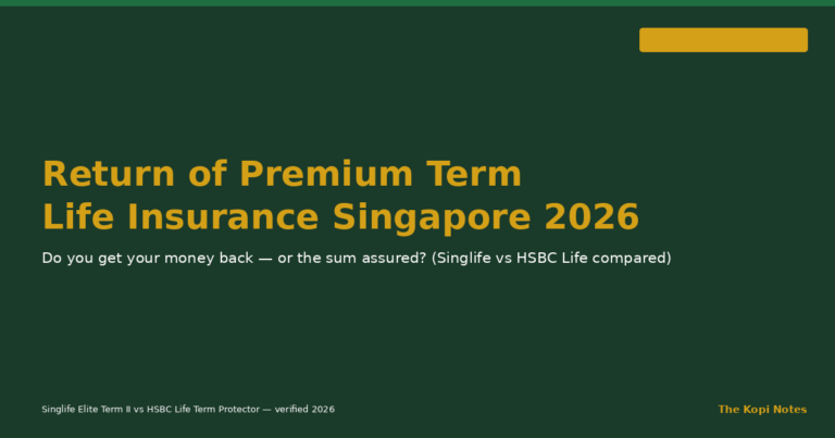Return of Premium Term Life Insurance Singapore 2026: Do You Get Your Money Back, or the Sum Assured?