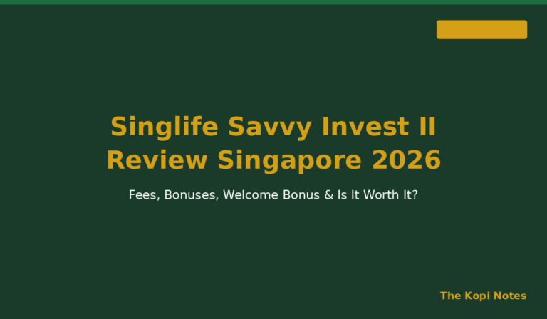 Singlife Savvy Invest II Review Singapore 2026: Fees, Bonuses & Is It Worth It?