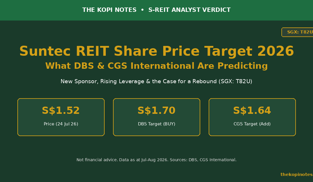 Suntec REIT Share Price Target 2026: What DBS & CGS International Are Predicting — The Kopi Notes