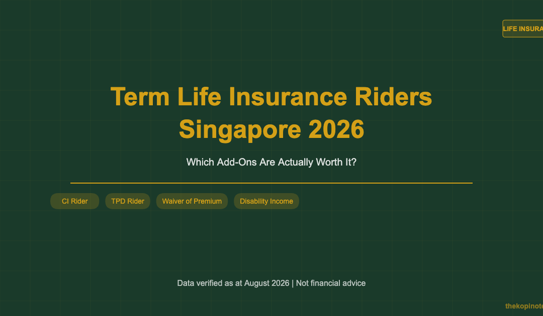 Term Life Insurance Riders Singapore 2026: Which Add-Ons Are Actually Worth It? — The Kopi Notes