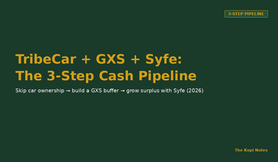 TribeCar + GXS + Syfe: The 3-Step Pipeline From Car Payment to Passive Income (2026) — The Kopi Notes