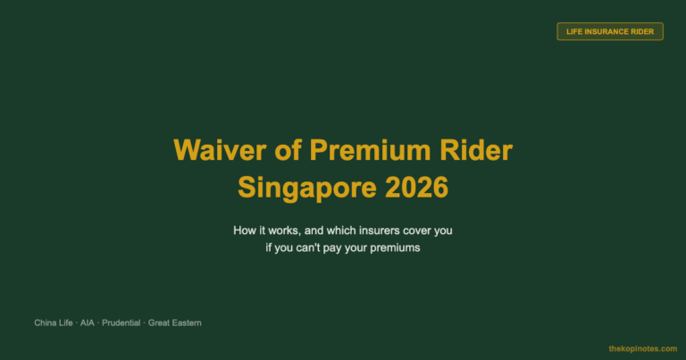 Waiver of Premium Rider Singapore 2026: How It Works & Which Insurers Cover You