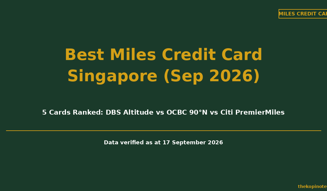 Best miles credit card Singapore 2026 comparison — The Kopi Notes