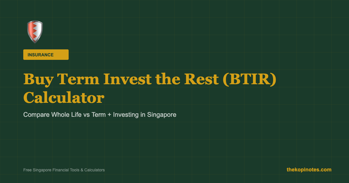 Buy Term Invest the Rest BTIR Calculator Singapore 2026