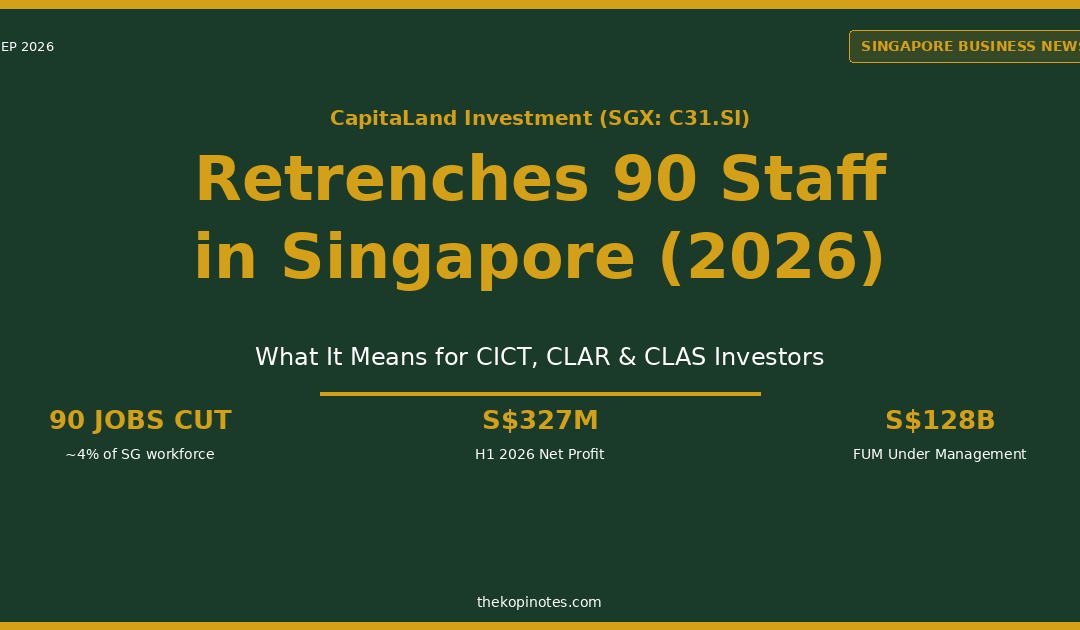 CapitaLand Investment retrenches 90 staff Singapore 2026 - impact on CICT CLAR CLAS S-REIT investors