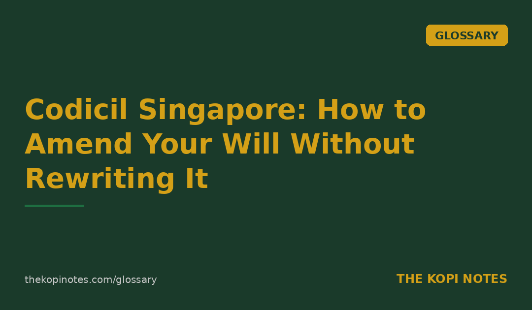 Codicil Singapore: How to Amend Your Will Without Rewriting It