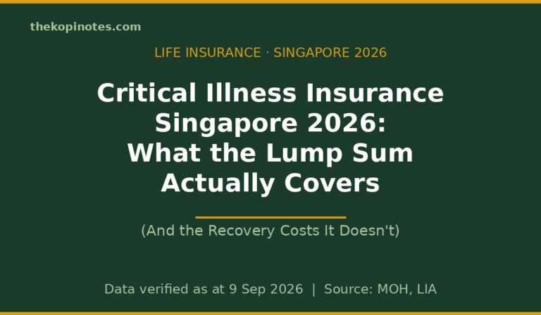 Critical Illness Insurance Singapore 2026: What the Lump Sum Actually Covers (And the Recovery Costs It Doesn’t)