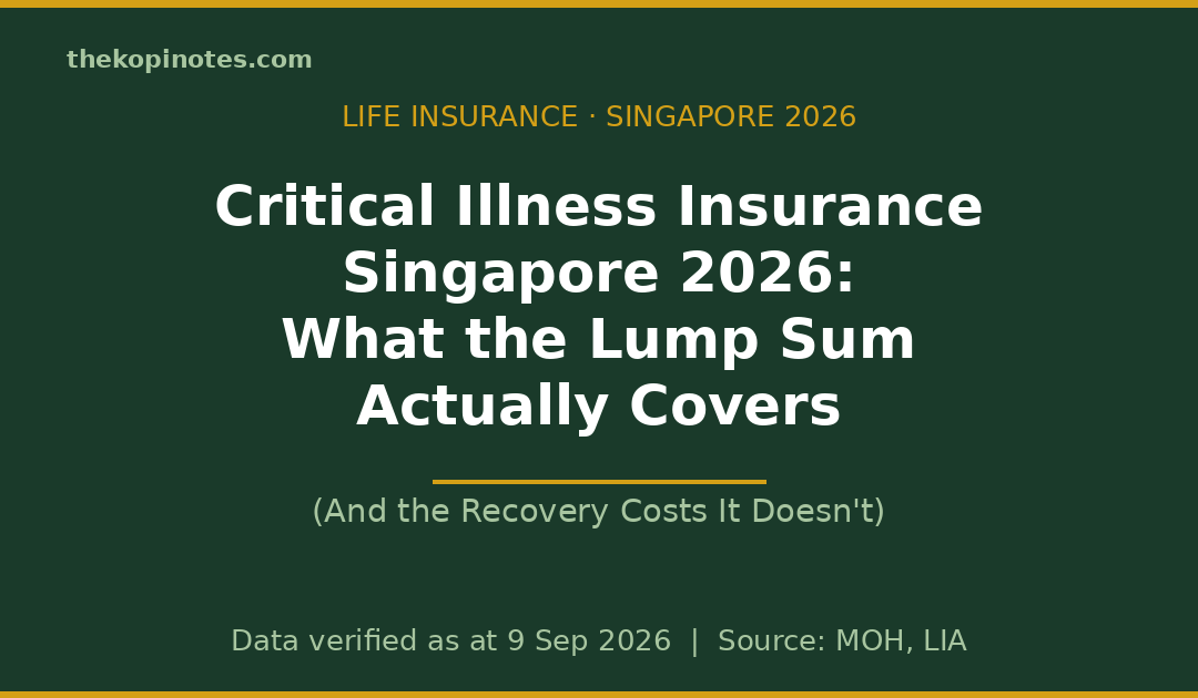 Critical Illness Insurance Singapore 2026: What the Lump Sum Actually Covers