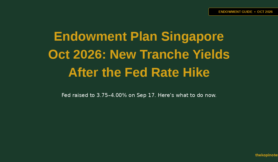 Endowment Plan Singapore October 2026: New Tranche Yields After the Fed Rate Hike — The Kopi Notes