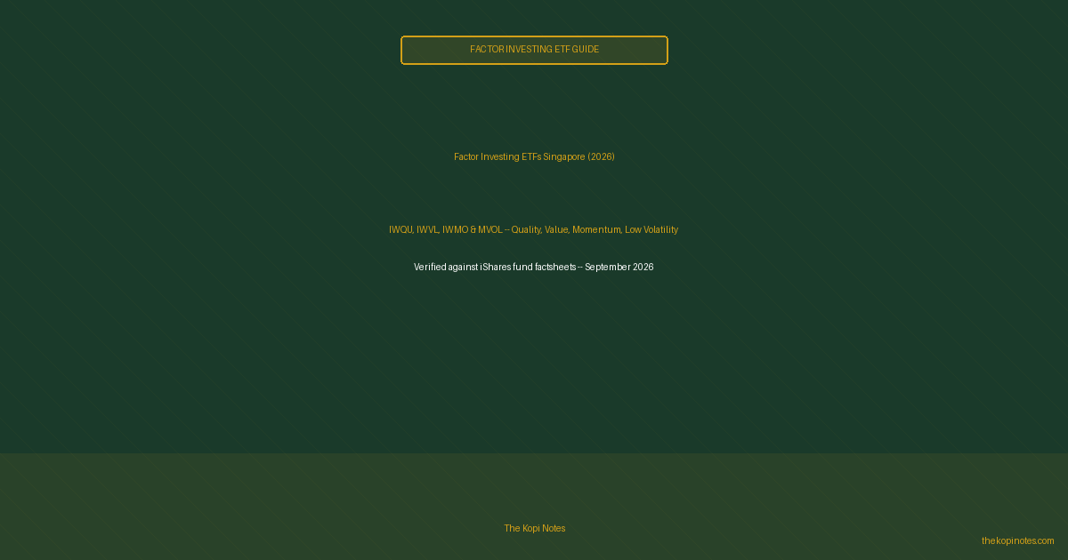 Factor Investing ETFs Singapore: Quality, Value, Momentum & Low Volatility Explained (2026 Guide) — The Kopi Notes