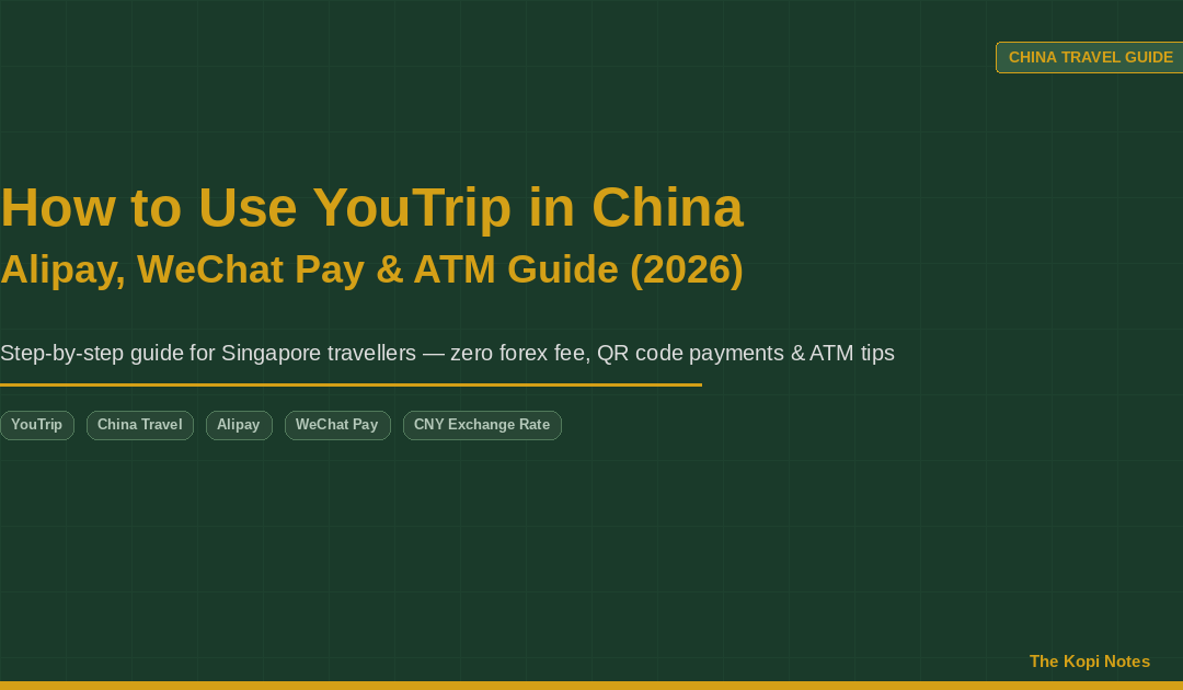 How to Use YouTrip in China: Add to Alipay, WeChat Pay & ATM Tips (2026) — The Kopi Notes