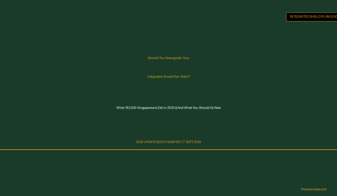 Should You Downgrade Your Integrated Shield Plan Rider in 2026? — The Kopi Notes