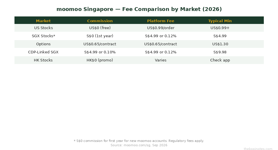 moomoo Singapore fee comparison chart by market 2026 — The Kopi Notes