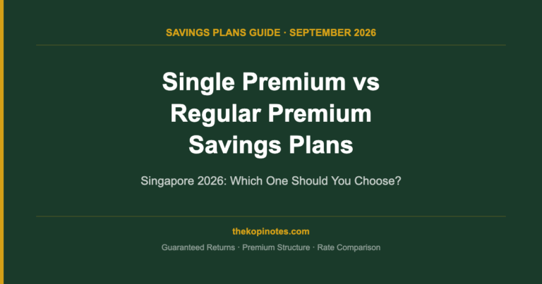 Singapore Savings Plans 2026: Single Premium vs Regular Premium — Which Should You Choose?
