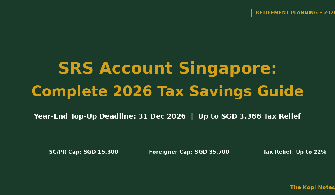 SRS Account Singapore Complete 2026 Tax Savings Guide — The Kopi Notes