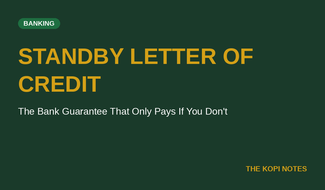 Standby Letter of Credit Singapore: The Bank Guarantee That Only Pays Out If You Don't