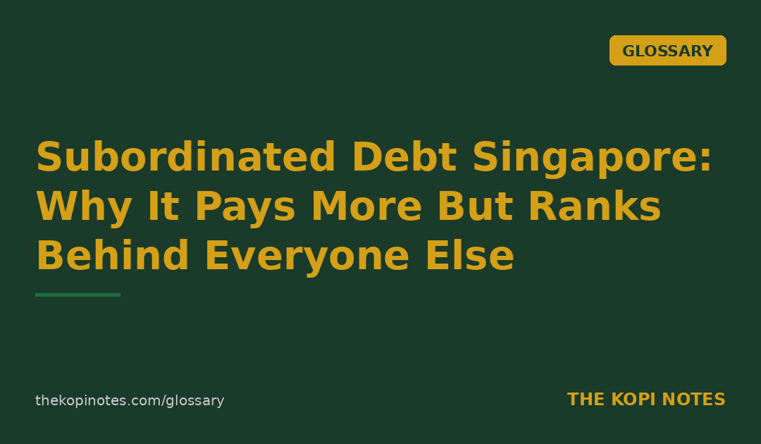 Subordinated Debt Singapore: Why It Pays More But Ranks Behind Everyone Else