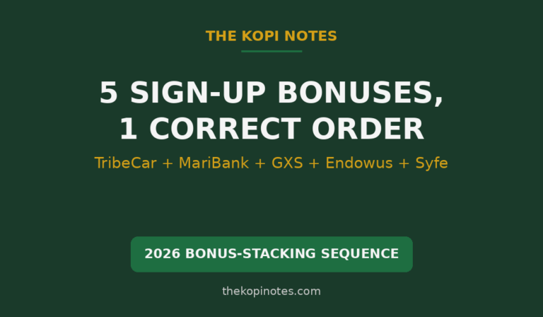 TribeCar + MariBank + GXS + Endowus + Syfe: Stacking Every Sign-Up Bonus in the Right Order (2026)