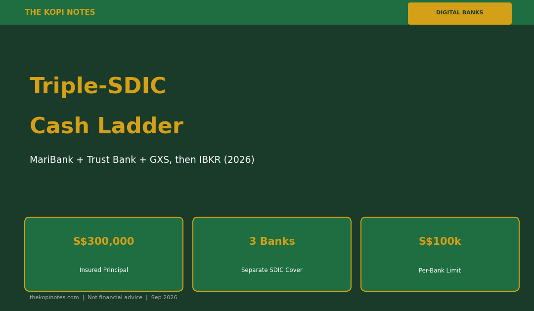 Triple-SDIC cash ladder: MariBank, Trust Bank, GXS, then IBKR overflow