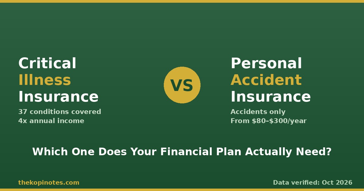 Critical Illness Insurance vs Personal Accident Insurance Singapore 2026