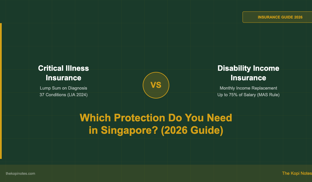 Critical Illness Insurance vs Disability Income Insurance Singapore 2026 — The Kopi Notes