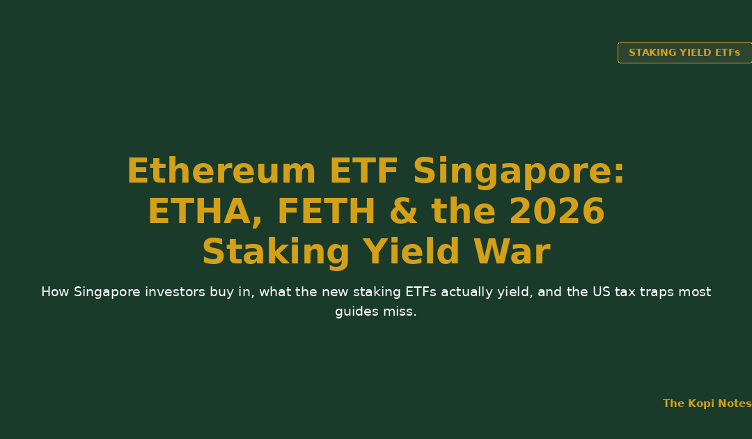 Ethereum ETF Singapore: ETHA, FETH and the 2026 Staking Yield War — The Kopi Notes