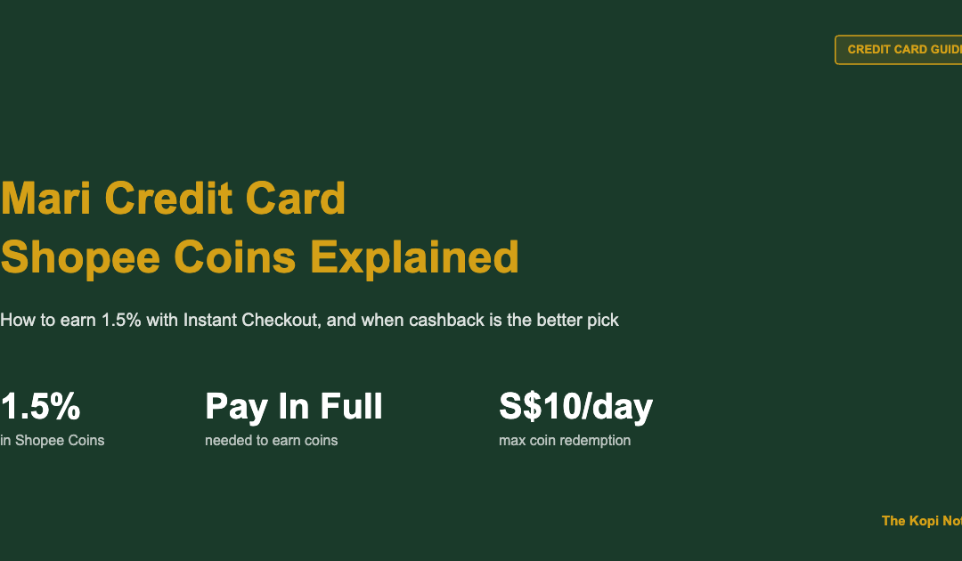 Mari Credit Card Shopee Coins: How to Earn 1.5% With Instant Checkout (2026) — The Kopi Notes