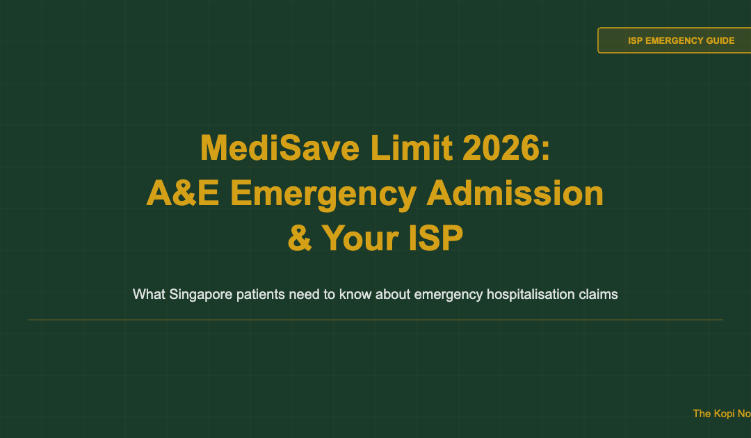 MediSave Limit 2026: A&E Emergency Admission & Your ISP — The Kopi Notes