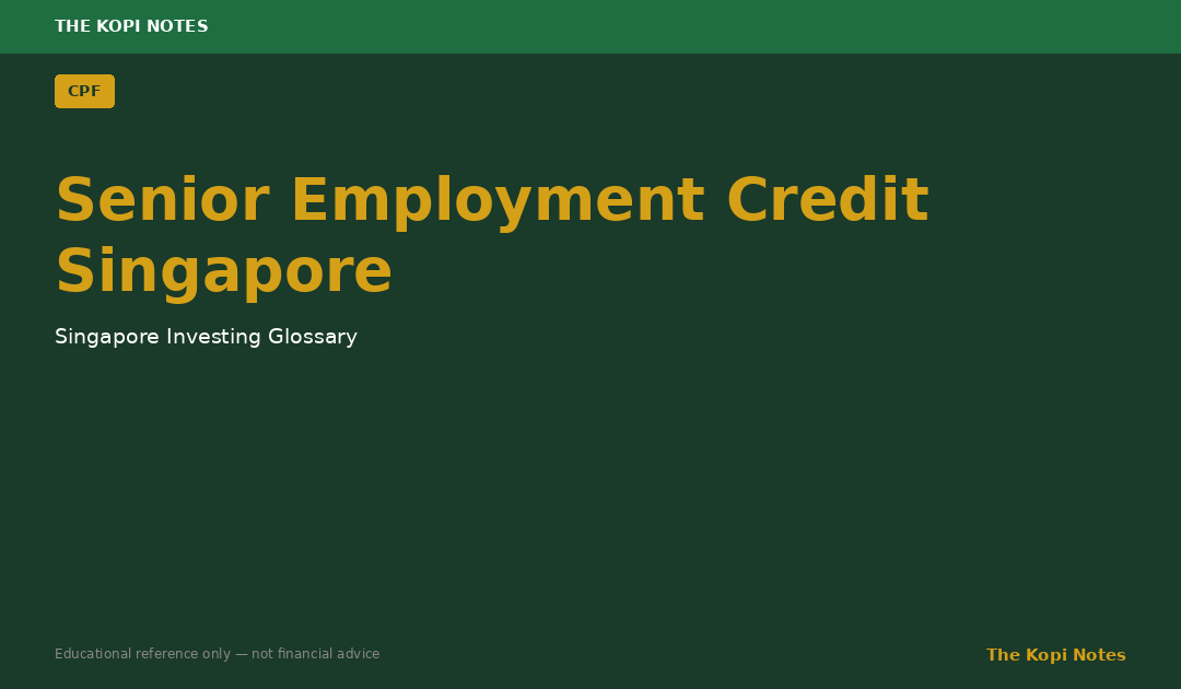 Senior Employment Credit Singapore
