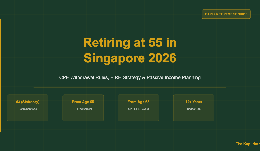 Retiring at 55 in Singapore 2026: CPF Withdrawal, FIRE Strategy & Passive Income — The Kopi Notes