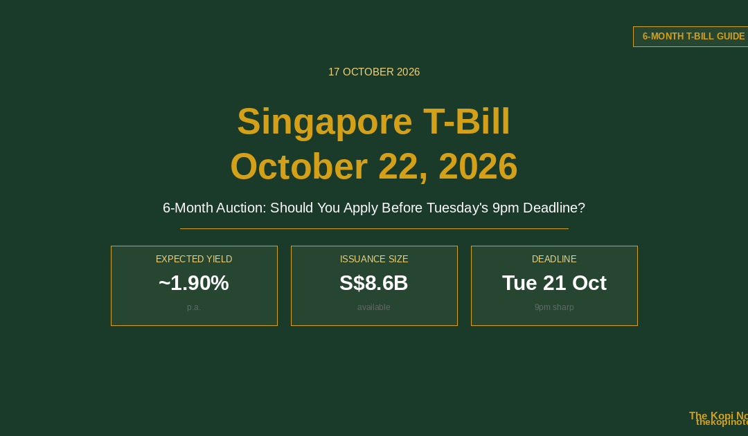 Singapore 6-Month T-Bill October 22 2026 – Featured Image