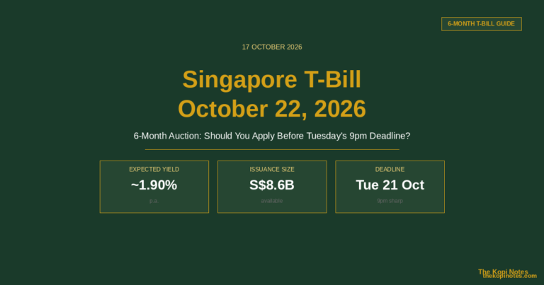 Singapore 6-Month T-Bill October 22, 2026: What to Expect & Should You Apply?